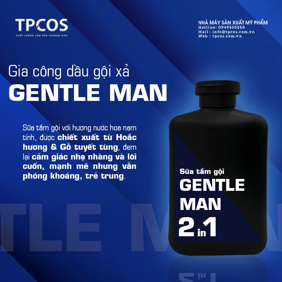 GIA CÔNG SỮA TẮM GỘI 2IN1 CHO NAM GIỚI